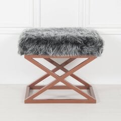 Pouffe Capraz Plush - Copper, Grey цена и информация | Кресла-мешки и пуфы | pigu.lt