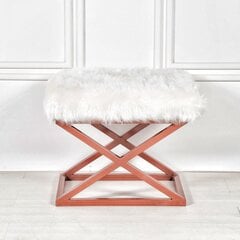 Pouffe Capraz Plush - Copper, White цена и информация | Кресла-мешки и пуфы | pigu.lt