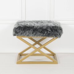 Pouffe Capraz Plush - Gold, Grey цена и информация | Кресла-мешки и пуфы | pigu.lt