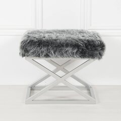 Pouffe Capraz Plush - Silver, Grey цена и информация | Кресла-мешки и пуфы | pigu.lt