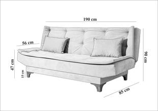 2-х частей гостиной мебельный комплект Asir Kelebek TKM1-1501, фиолетовый цена и информация | Комплекты мягкой мебели | pigu.lt