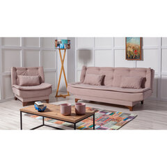 2-х частный комплект мебели для гостиной Asir Kelebek-TKM08 0900, розовый цена и информация | Комплекты мягкой мебели | pigu.lt