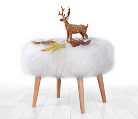 Pouffe Deer - White цена и информация | Кресла-мешки и пуфы | pigu.lt