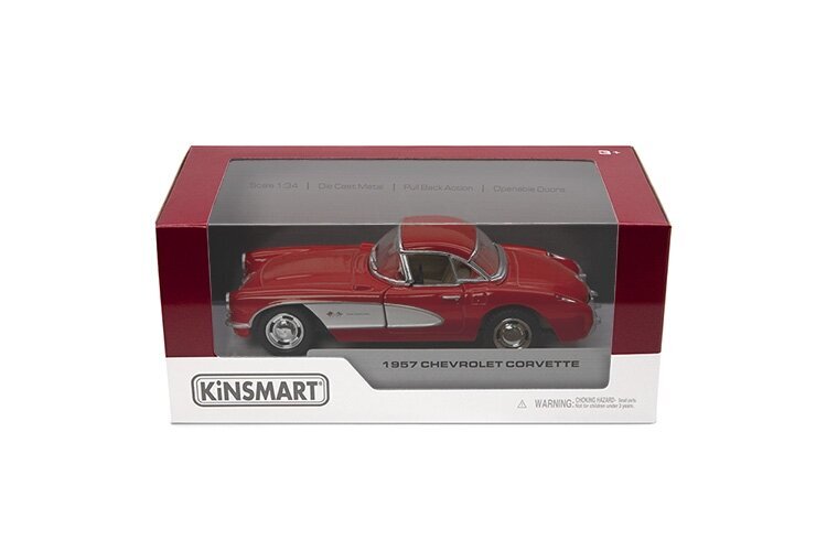 Žaislinis automobilis Kinsmart 1957 Chevrolet Corvette, 1:34 цена и информация | Žaislai berniukams | pigu.lt