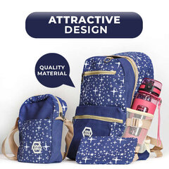 Mokyklinė kuprinė su krepšiu ir dėklu AstraX, mėlyna kaina ir informacija | Kuprinės mokyklai, sportiniai maišeliai | pigu.lt