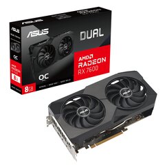 Asus Dual Radeon RX 7600 XT OC Edition (DUAL-RX7600XT-O16G) kaina ir informacija | Vaizdo plokštės (GPU) | pigu.lt