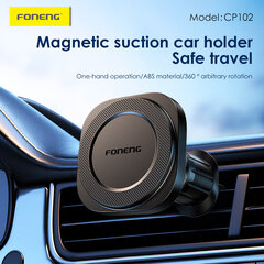 Foneng Car holder CP102 magnetic to air vent black цена и информация | Держатели для телефонов | pigu.lt