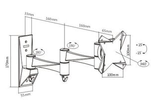 STANDART HOLDER TV (LDA01-112) 4772013029014 цена и информация | Кронштейны и крепления для телевизоров | pigu.lt