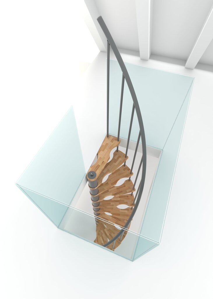 Spiraliniai laiptai Minka Suono Smart Ø140 cm, Sidabrinė цена и информация | Laiptai | pigu.lt