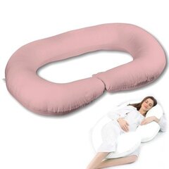 Daugiafunkcinė C tipo maitinimo pagalvė, rožinė, 130 cm kaina ir informacija | Maitinimo pagalvės | pigu.lt