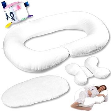 Daugiafunkcinės C tipo maitinimo pagalvės rinkinys EkmTrade, baltas, 130 cm kaina ir informacija | Maitinimo pagalvės | pigu.lt