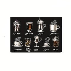 Коврик с ретро-дизайном для кофе, 40 x 50 см цена и информация | Кухонная утварь | pigu.lt