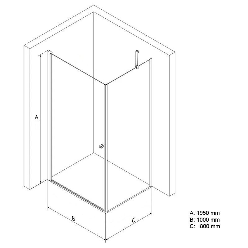 Dušo kabina Mesina Black DW 100x80 cm kaina ir informacija | Dušo kabinos | pigu.lt