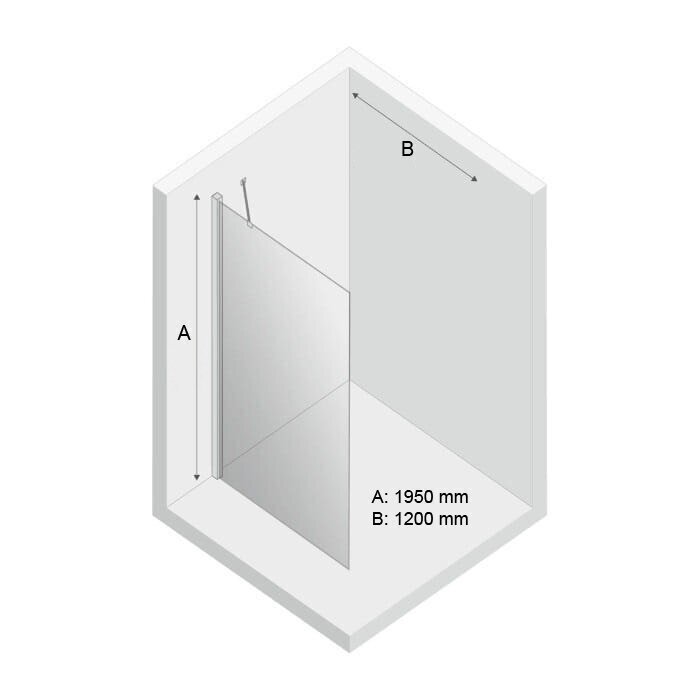 Dušo sienelė Mesina Black W-120 kaina ir informacija | Dušo durys ir sienelės | pigu.lt