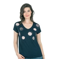 Marškinėliai moterims Ozkan, mėlyni kaina ir informacija | Marškinėliai moterims | pigu.lt