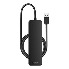 Hub Baseus UltraJoy Series Lite 4-Port 2m (USB to USB3.0*4) (black) цена и информация | Адаптеры, USB-разветвители | pigu.lt