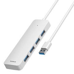 Hub Baseus UltraJoy Series Lite 4-Port 1,5m (USB to USB3.0*4) (white) цена и информация | Адаптеры, USB-разветвители | pigu.lt