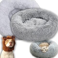 Плюшевая кровать для животных Laceup, серая, 50х50см цена и информация | Лежаки, домики | pigu.lt