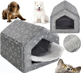 Домик для собаки SuperKissen24, серый, 64x50 см цена и информация | Лежаки, домики | pigu.lt