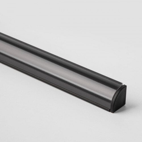 Kampinis anoduotas juodas aliuminio profilis LED juostoms su juodu stiklu, 3m x 15,8mm x 15,8mm kaina ir informacija | LED juostos | pigu.lt