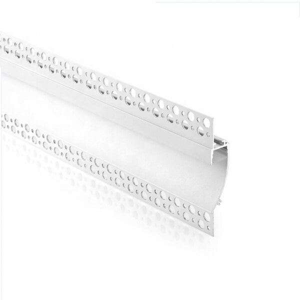 Įmontuojamas / įleidžiamas anoduoto aliuminio profilis su matiniu stiklu LED juostelei gipso kartono plokštėms, plytelėms. Profilinis bagetas. Profilinės grindjuostės., 3m x 98mm x 18,8mm kaina ir informacija | LED juostos | pigu.lt