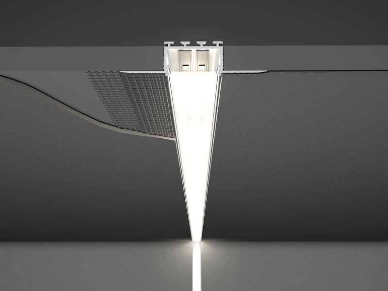 Integruotas / mažai tinkuotas anoduotas aliuminio profilis su matiniu stiklu LED juostelei gipso kartono plokštėms / komplektas: stiklas, galiniai dangteliai 2 vnt. / HB-56X15 / 3m x 56mm x 15mm kaina ir informacija | LED juostos | pigu.lt