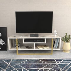 ТВ столик Asir Asal 120, белый/золотой цена и информация |  Тумбы под телевизор | pigu.lt