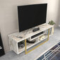 TV stalas Asir Asal 120, baltas/auksinis kaina ir informacija | TV staliukai | pigu.lt