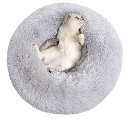 Удобная лежанка для собаки или кошки, оттенки серого, круглая, 60х60х20 см цена и информация | Лежаки, домики | pigu.lt