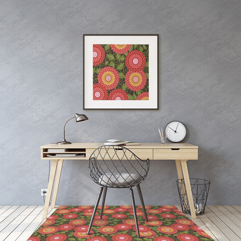 Apsauginis grindų kilimėlis Decormat Geometrinės gėlės, įvairių spalvų kaina ir informacija | Biuro kėdės | pigu.lt