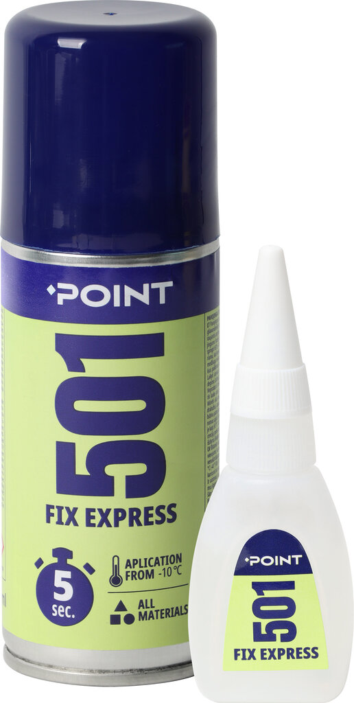 Purškiami klijai su aktyvatoriumi Point 501 Fix Express, 100 ml kaina ir informacija | Klijai | pigu.lt