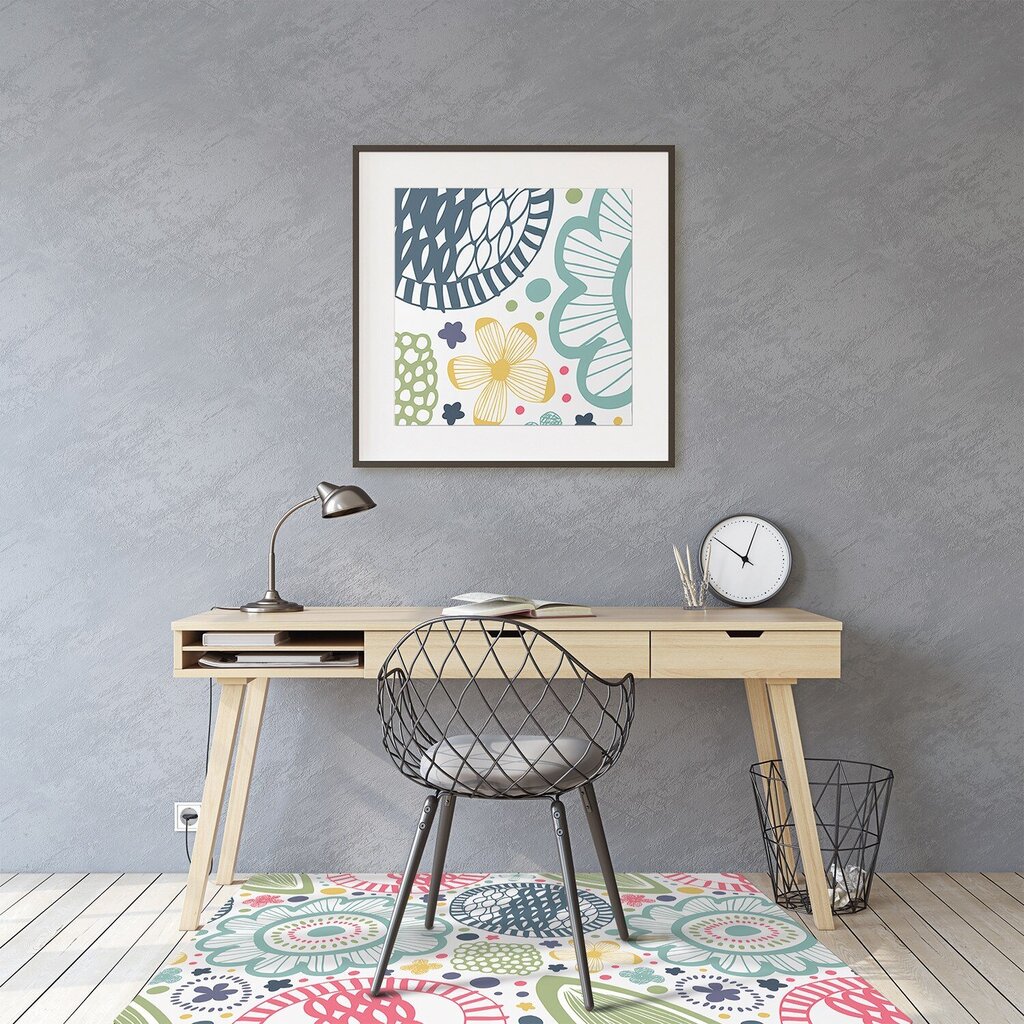 Apsauginis grindų kilimėlis Decormat Spalvingos gėlės, įvairių spalvų kaina ir informacija | Biuro kėdės | pigu.lt