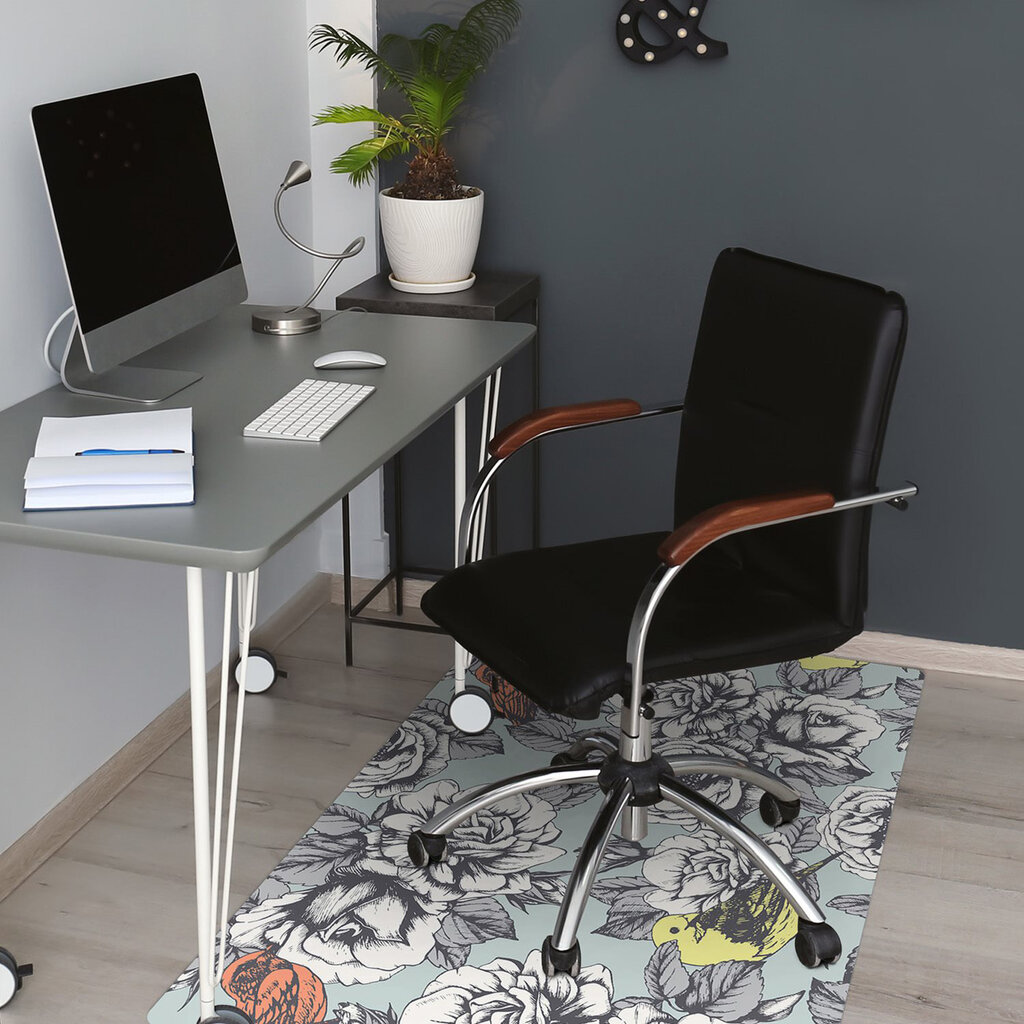 Apsauginis grindų kilimėlis Decormat Rožės ir paukščiai, įvairių spalvų цена и информация | Biuro kėdės | pigu.lt