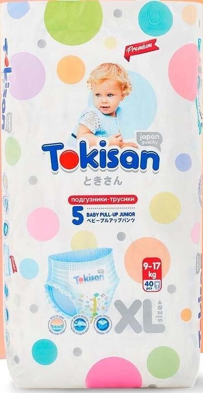 Sauskelnės Tokisan, 5(9-17 kg), 40 vnt. цена и информация | Sauskelnės | pigu.lt