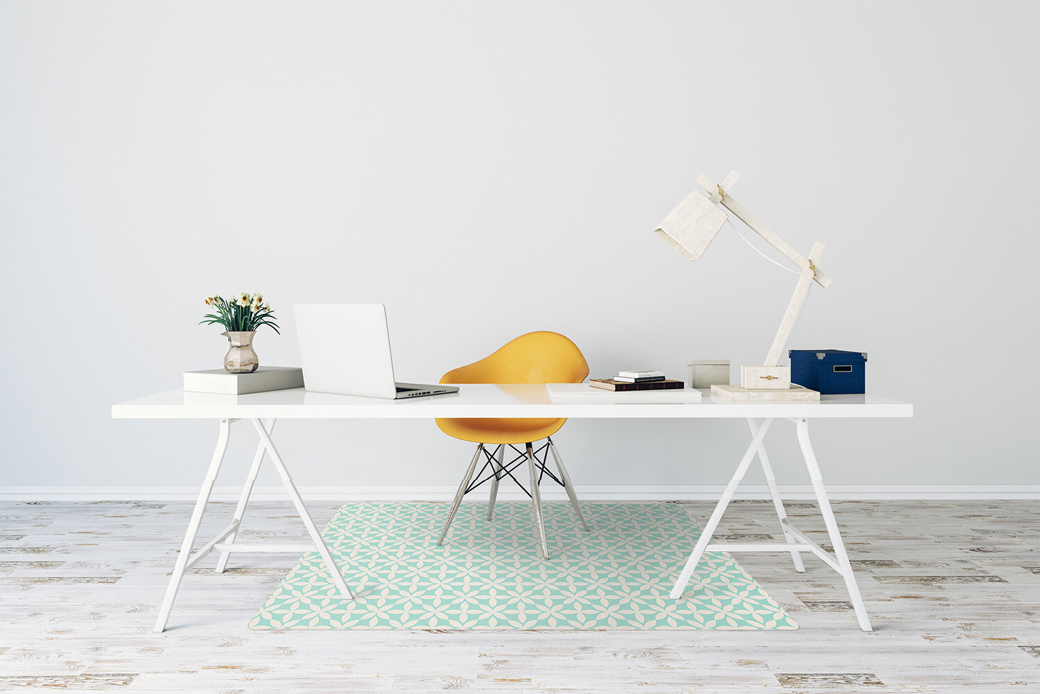 Apsauginis grindų kilimėlis Decormat Baltas ir mėlynas raštas, įvairių spalvų цена и информация | Biuro kėdės | pigu.lt