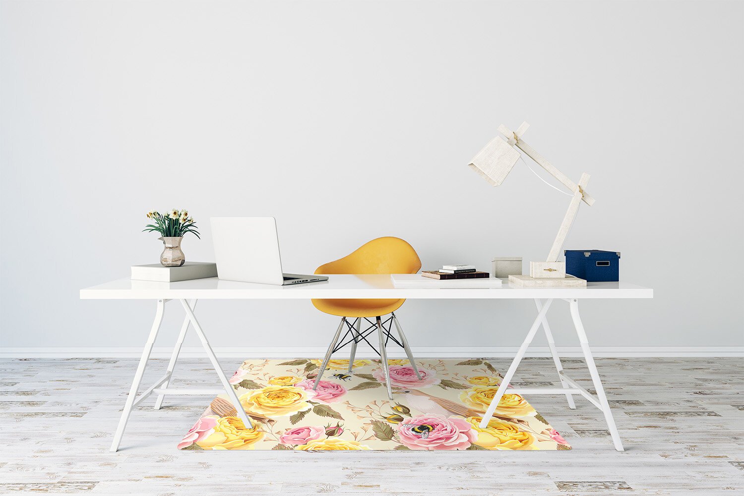 Apsauginis grindų kilimėlis Decormat Paukščiai ir rožės, įvairių spalvų цена и информация | Biuro kėdės | pigu.lt