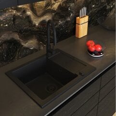 Vieno dubens kriauklė Pyramis Mido granitas juoda kaina ir informacija | Virtuvinės plautuvės | pigu.lt