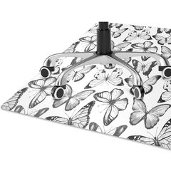 Apsauginis grindų kilimėlis Decormat Juodas ir baltas drugelis, įvairių spalvų kaina ir informacija | Biuro kėdės | pigu.lt