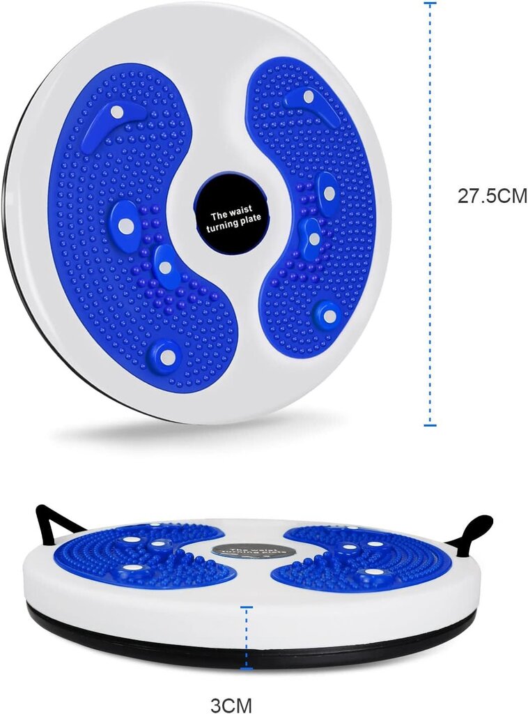 Juosmens sukimo diskas, 27x27x3 cm, baltas/mėlynas kaina ir informacija | Kitos fitneso prekės | pigu.lt