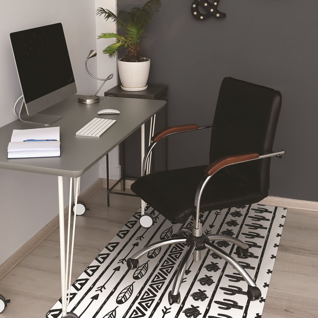 Apsauginis grindų kilimėlis Decormat Boho juoda ir balta, įvairių spalvų kaina ir informacija | Biuro kėdės | pigu.lt