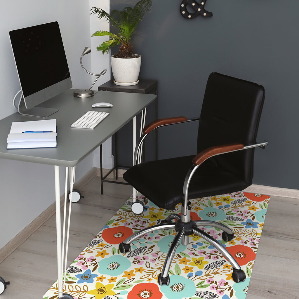 Apsauginis grindų kilimėlis Decormat Pievos gėlės, įvairių spalvų kaina ir informacija | Biuro kėdės | pigu.lt