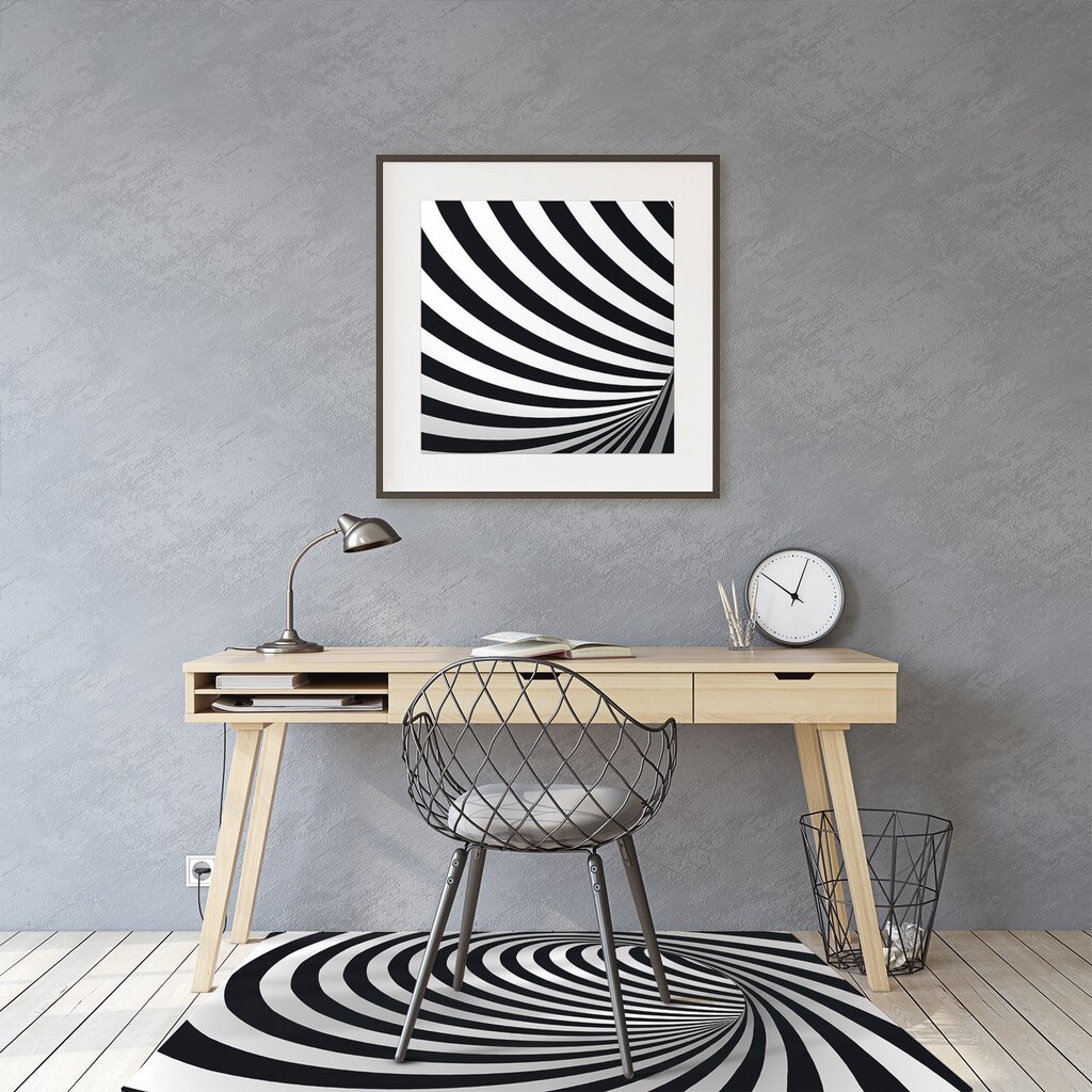 Apsauginis grindų kilimėlis Decormat Juodas ir baltas sūkurys, įvairių spalvų kaina ir informacija | Biuro kėdės | pigu.lt