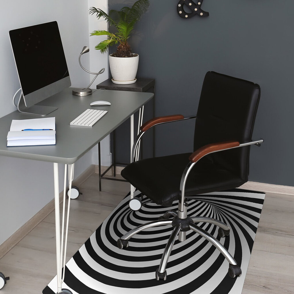 Apsauginis grindų kilimėlis Decormat Juodas ir baltas sūkurys, įvairių spalvų kaina ir informacija | Biuro kėdės | pigu.lt