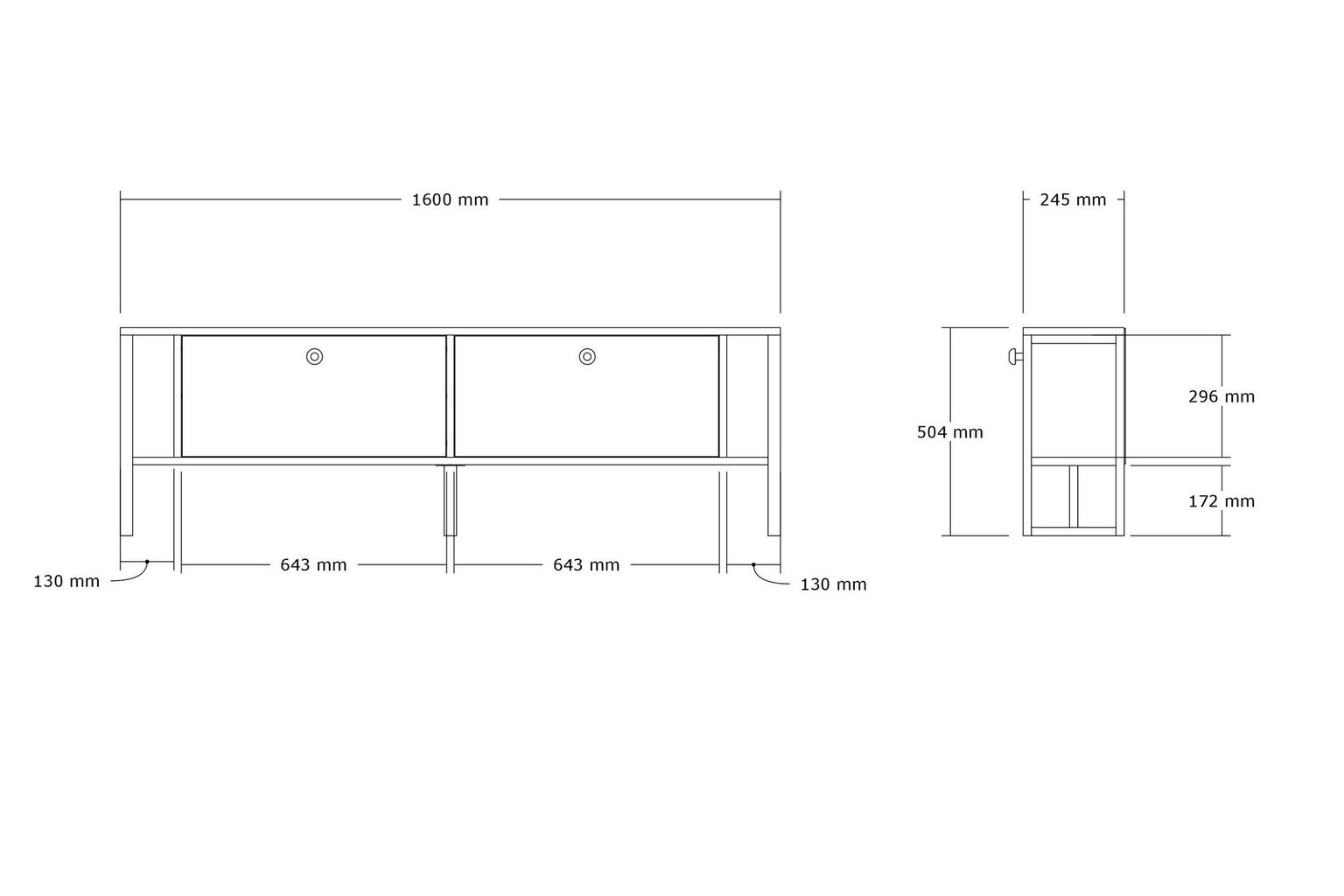 TV stovas Asir, 160x50,4x24,5 cm, smėlio spalvos kaina ir informacija | TV staliukai | pigu.lt