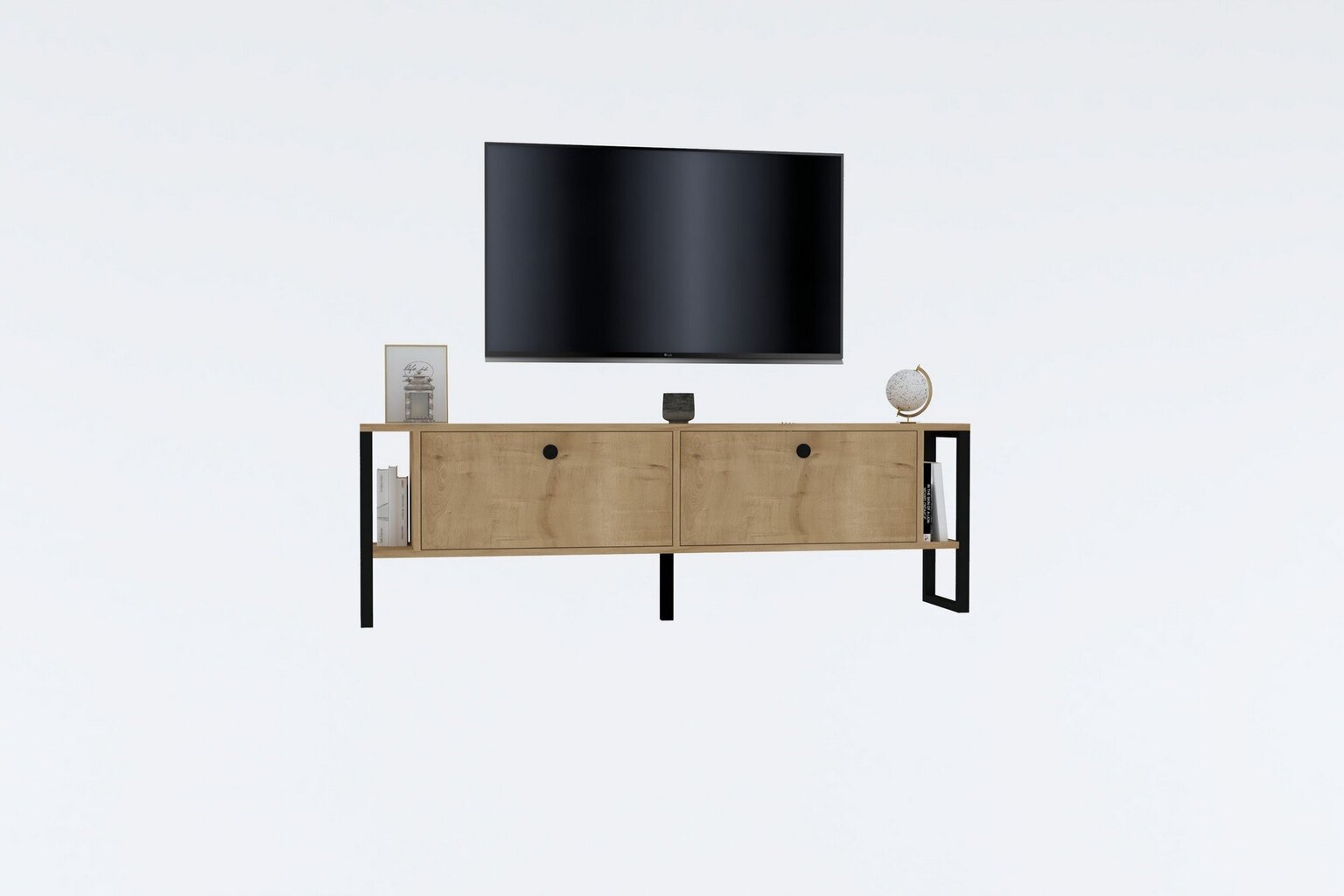 TV stovas Asir, 160x50,4x24,5 cm, smėlio spalvos kaina ir informacija | TV staliukai | pigu.lt