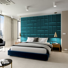 Minkšta sienos plokštė Ravio 2220, 60x15 cm, mėlyna kaina ir informacija | Minkštos sienų plokštės | pigu.lt