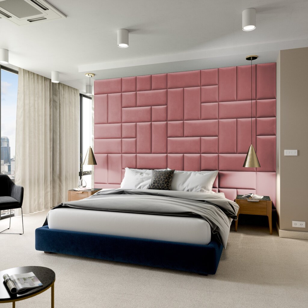 Minkšta sienos plokštė Ravio 2257, 70x15 cm, rožinė kaina ir informacija | Minkštos sienų plokštės | pigu.lt