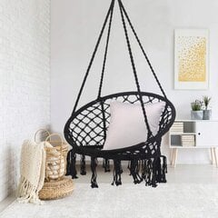 Подвесное кресло Potenza Puerta в стиле бохо, черное цена и информация | Гамаки | pigu.lt