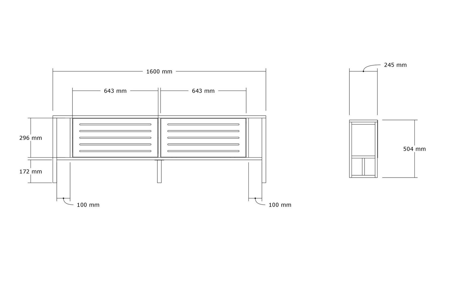 TV stovas Asir, 160x50,4x24,5 cm, smėlio spalvos kaina ir informacija | TV staliukai | pigu.lt