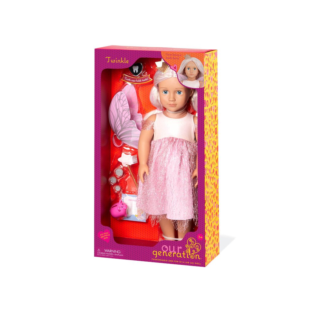 Lėlė dantukų fėja Our Generation Twinkle, 45 cm kaina ir informacija | Žaislai mergaitėms | pigu.lt